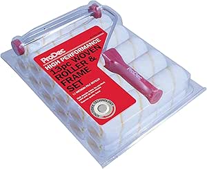 ProDec 9" x 1.75" 13 piece Hi-Performance Woven Paint Roller and Frame Set for Emulsion and Masonry Paints