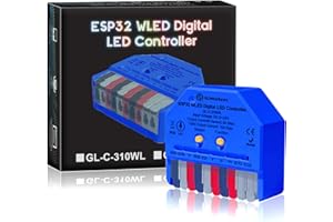 IUMUTZER Kompakter WLED Controller mit Mikrofon, ESP32 DC 5V-24V für Adressierbarer LED Streifen Digital RGB IC WS2811 WS2812B SK6812 WS2815 (Kompakter WLED Controller)