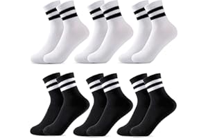 Utensilsto 6 Paar Socken Jungen Kinder Tennissocken Sportsocken Kindersocken Baumwolle Crew Socken Tennis Sport Socken für Jungen Mädchen Kinder