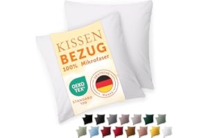 Blumtal Fundas de Almohada 50x50 cm (Juego de 2) - Fundas de cojín de Microfibra para sofá con Cremallera, Extra Suaves y Lavables, Certificado Oeko-Tex - Blanco