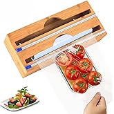 Orret Home Bamboo Hangable Stretch Film and Aluminum Foil Cutting Tool, Cutter Stretch and Foil, Practical Use in the Kitchen