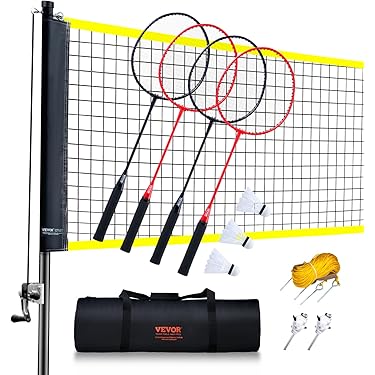 KESSER® Badmintonnet - Tennisnet 300cm | Shuttlebalnet 3-Voudig Verstelbaar 107/120/155cm, Set met Net, 3x Shuttlebal, Draagtas | Stevig IJzeren Frame, Indoor & Outdoor, Blauw