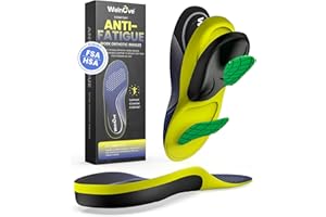 Semelles correctrices de fasciite plantaire - Welnove bottes de travail confortables pour rester debout toute la journée semelles - soulage la fatigue hommes femmes flat foot pain semelles (L)