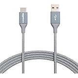 Amazon Basics - Cavo in nylon intrecciato da USB-C a USB-A 2.0 a ricarica rapida, velocità 480 Mbps,certificazione USB-IF, pe