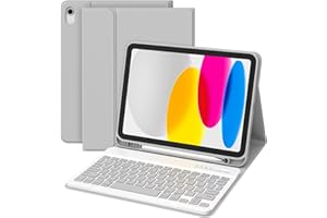TQQ Keyboard Case for iPad A16 11th Generation 2025 and 10th Generation 2022 (11/10.9 inch), Detachable Bluetooth Keyboard Cover with Pencil Holder for iPad 11/10 Gen, UK Layout