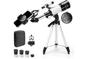 OAMGER Telescopio astronomico 150X HD ingrandimento con treppiede300/70 mm, adatto per zaino e adattatore per smartphone per adulti, bambini e principianti
