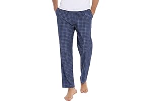 Aseniza Pantalon Pijama Hombre Invierno Largos 100% Algodón Pantalones Pijama Hombre Cuadros Pantalón Pijama de Estar por Casa
