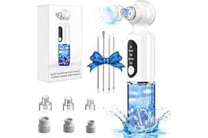 Shiptree Mitesserentferner Porenreiniger Gesicht, Mitesser Entferner Sauger Nase Akne Pickelsauger mit 4 Modi 6 Saugspitzen & Sichtbarem Wassertank & Heiße Kompresse, 75kpa Starke Saugkraft