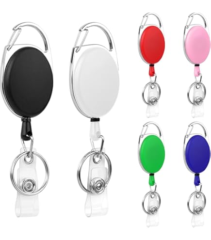 1 Pezzo Porta Badge Retrattile Divertente Con 'CHAOS' A Lettere Rosa - Foto 12