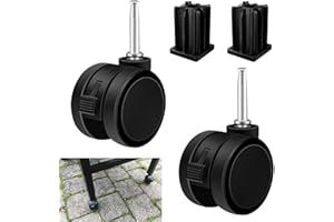 Haiouus Grill Caster Wheel, Swivel, 4pcs, for Weber Genesis, Summit, Silver, Spirit Gas Grills, Includes Caster Insert