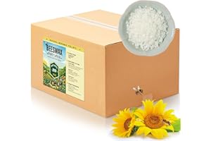 UNOTENA Cera d'api bianca 9KG - Pastiglie di cera d'api naturale per candele cera d'api e lavori artigianali. Ideale per la produzione di candele.