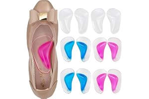 THEARCHES 6 Paires de Voute Plantaire Semelle Orthopédique, Silicone Gel Arch Support Pads Semelles pour Fasciite Plantaire, Pieds Plats, Coussinets Adhésifs pour Soulager la Pression et Les Douleurs au Pied