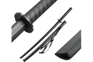 DEPICE Bokken - Set de plástico Duro Saya, 101 cm, 600 g, Iaido, Aikido, Bokuto, Color Negro