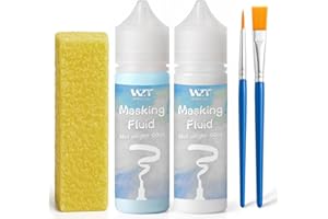 WAN2TLK 2 fluidi per mascheratura per pittura ad acquerello con pennello e gomma, penna fluida per mascheratura artistica, forniture artistiche per artisti, 60 ml blu + 60 ml bianco