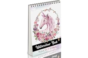 Eucomir Aquarellpapier A4 160g, 30 Seiten Aquarell Block, malvorlagen aquarell Hochwertiges Säurefrei Watercolor Sketchbook Aquarell Mit Spiralbindung, für Aquarell, Zeichnen Und Lettering