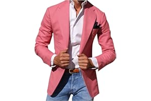 Dmmtot Blazer para hombre, casual, de negocios, ligero, ajuste regular, chaquetas inteligentes, estampado a cuadros, traje de oficina, blazers cómodos, suaves, formales, de manga larga, para oficina,