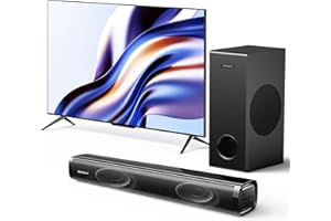 MEVOSTO Soundbar per TV con Subwoofer, Soundbar TV 2.1 Canali con Woofer Grande da 5,25" per PC, BT5.0/ARC/ottico/AUX, 5 EQ Regolabili, Surround 3D per Home Theater - 12L Bassi Profondi