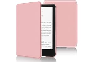 AMZCASE Custodia per 7 Kindle Paperwhite 2024 (12° generazione) in pelle PU, con scomparto per carte di credito, per Kindle Paperwhite Signature Edition (rosa)