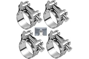 RIYBYDS 4 Pezzi 40-43MM Collare Stringitubo a Bullone, in Acciaio Inossidabile, Fascette Regolabili per Tubo di Scarico e Tubazioni, Facili da Montare, per Applicazioni Multiuso (40-43mm)