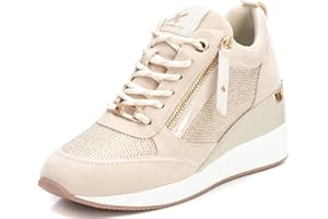 XTI - Zapatilla Cierre de Cremallera para Mujer, Color: Negro, Talla: 37