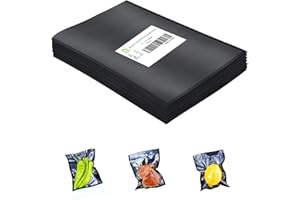 CL CANLENPK CANLENPK Vacuum Sealer Bags, Food Storage Bag, Seal Meal Snack Fruit Nut, Boil Steam Heat Freeze Sous Vide Food Sealable Bags (Black Back, 20x30cm,50Bag)