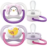 Philips Avent Ultra Air Emzik, Kız Bebekler i&ccedil;in 0-6 Ay, 2&rsquo;li Paket, Ortodontik Silikon, Geniş Hava Delikli, Mikrodalga Steri