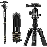 Zomei Q666 Tam Profesyonel Tripod Kaliteli Al&uuml;minyum Taşınabilir Tripod Top Başlı Ağır Hizmet Hafif Kompakt Seyahat Nikon Can