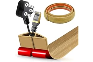 ANKEKOLYSTAR Pasacables Suelo, Canaleta Cables Suelo, canaletas para Cables Adhesivas, Cubiertas de Suelo para Cables Autoadhesiva Montaje para Todos los Hogar, Oficina (Roble Blanco, 5cm x 1m)