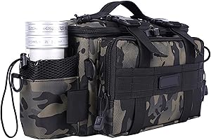 Genérico DICACA Nature Mochila de Pesca con Soporte caña Fabricado en Oxford, Resistente al Agua y Muy Ligera, con Correa para el Hombro Ideal para los Aparejos de Pesca.(Verde)