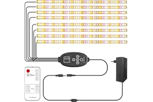 EKOOL COMMERCE CO., LTD Bande lumineuse de croissance, barre de lampe de croissance à spectre complet avec minuterie, 10 niveaux d'intensité variable, 8 modes d'éclairage, lumière de plante pour plantes d'intérieur