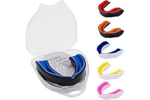 TRYSALAR Mundschutz Gum Shield - Professioneller Mundschutz für Kontaktsport, Rugby, Kampfsport, Karate, Rugby, MMA, Boxen, Hockey, Fußball flexibel für Jugendliche & Erwachsene (Schwarz/Blau)
