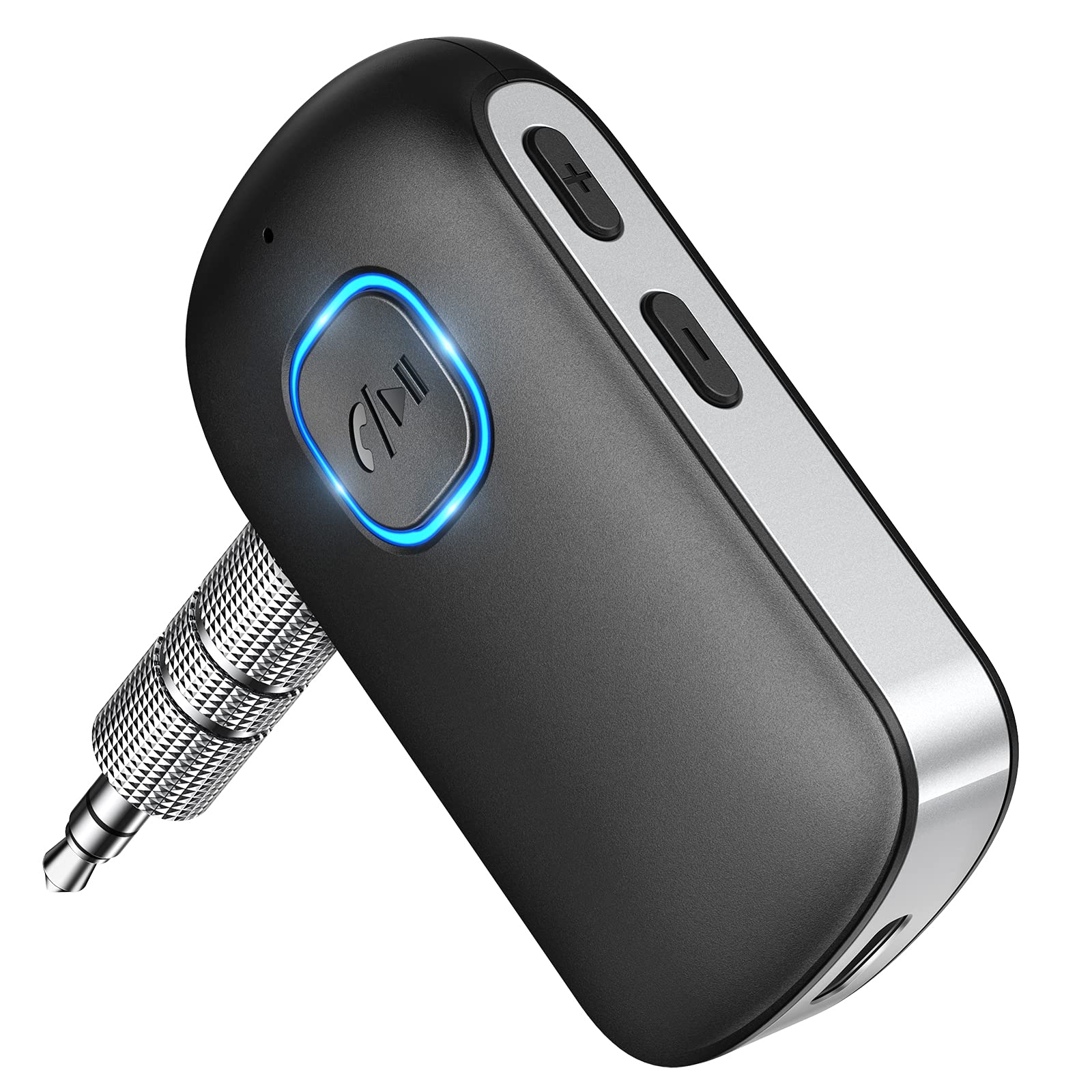 COMSOON Bluetooth Car Digital Media Receiver, 3.5MM Bluetooth 5.0 AUX Receiver Adapter for Car Stereo System, Home Audio, Speakers, Wired Headset - Dark Gray