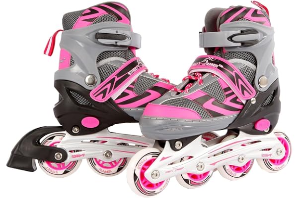 Patins à roulettes Van Manen Globe Street Rider 720234 pour enfants, rose/gris, taille ajustable 29-32, cadre en aluminium ABEC7
