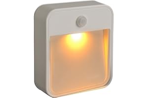 MR BEAMS Mr. Beams MB720 schlaffreundliche batteriebetriebene Bewegungserkennungs-LED; kleben Sie dieses Nachtlicht mit gelber Leuchte an eine beliebige Stelle, plastik, weiß, 1 Packung