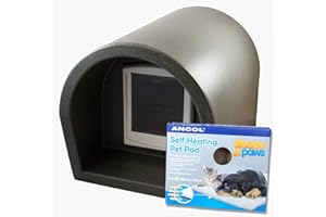 The Original Mr Snugs KatDen® Outdoor Cat Kennel/Shelter - Dark Grey - Kennel, Door & Self Heating Pet Pad