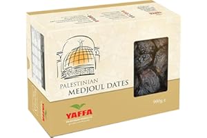 Yaffa Delicious and Juicy Super Jumbo Medjool Dates (Box of 900g) - All Natural, No Added Sugar, Free from Additives, Sustainably Grown and Hand-Picked Palestinian Dates