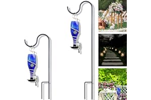 MENG ZHI AO Crochet de berger solide robuste de 61 à 94 cm, réglable, assemblé, résistant à la rouille, crochets de berger en métal de qualité supérieure pour mangeoires à oiseaux paniers de plantes