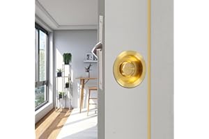 betensh Schiebetürschloss orbikulär Taschentürschloss unsichtbares Einbautürschloss für die Privatsphäre im Badezimmer 57mm Gelb Bronze