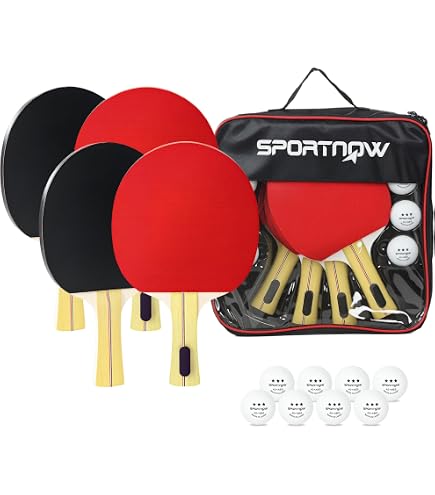 Racchette da Ping Pong Set Racchette Ping Pong 2 Racchette Ping Pong con 3 Palline Incluse e Borsa Portatile