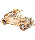 ROBOTIME Ensemble de puzzle en bois de voiture vintage, un puzzle 3D et un kit de bricolage pour adultes et enfants comme cadeau ou décoration