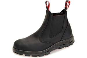 Redback BUBBK Offroad Chelsea Boots - Arbeitsschuhe Work Boots aus Australien - Unisex - Black - Schwarze Sohle