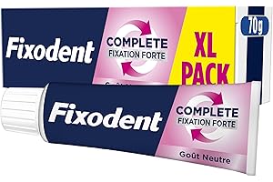 Fixodent Crème Adhésive Complete, Pour Prothèses Totales et Partielles, Goût Neutre, Tenue Et Confort Tout Au Long De La Journée, 70ml