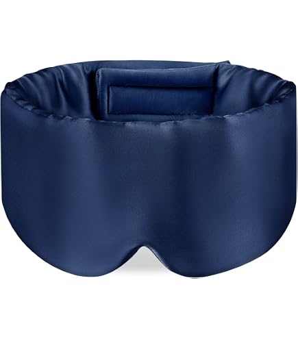 Masque De Nuit En Soie 25 Momme - Cache-yeux Réglable, Hypoallergénique, Pour Sommeil Profond Et Anti-cernes - Blanc Naturel