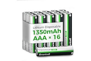 Granicell Pack of 16 Lithium AAA Batteries, 1200 mAh Triple A Battery, 1.5 V Battery, Longer Life Lithium Iron AAA