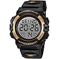 Kids Watch,Boys Watch for 3-15 Year Old Boys,Digital Sport Outdoor Multifunctional Chronograph LED 50 M Waterproof Alarm Calendar Analog Watch for Children with Silicone Band,Kids Gift