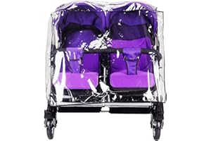 SIQITECH Kinderwagen Regenschutz Universal Zwillingskinderwagen Regenschutz Wasserdicht Regenbedeckung Transparent Geschwisterwagen Buggy Winddicht Regenhaube Große Regenverdeck Staubschutz