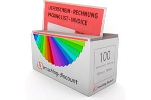 "UMSCHLAG-DISCOUNT" umschlag-discount – Sobres rojos de papel de pergamino portadocumentos, para facturas de envío, recibos de entrega, devoluciones & Co - 250 unidades de fundas autoadhesivas - dimensiones 175 x 130mm