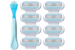 SELURK 8 Piezas Recambios para Maquinilla de Depilación Mujer, Recambios Cuchillas Venus Mujer a 3 Hojas, Compatibles con Maquinillas Venus, Cuchillas de Afeitar Mujers, Afeitado Preciso Depilación Suave