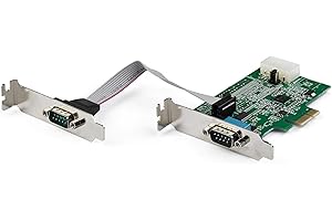 StarTech.com Carte Adaptateur Série RS232 PCI Express à 2 port - Carte Contrôleur Hôte Série PCIe RS232 - PCIe vers Série DB9 - 16950 UART - Carte d'Extension Profil Bas - Win/Linux (PEX2S953LP)