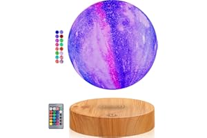 UVEHAS Schwebende Mond-Lampe, 16 Farben Magnetische Levitation Galaxie Mond Lampe, Schweben und Spinnen in der Luft 3D-Druck Mond LED-Nachtlichter mit Fernbedienung für Büro Home Decor Geburtstag Geschenke